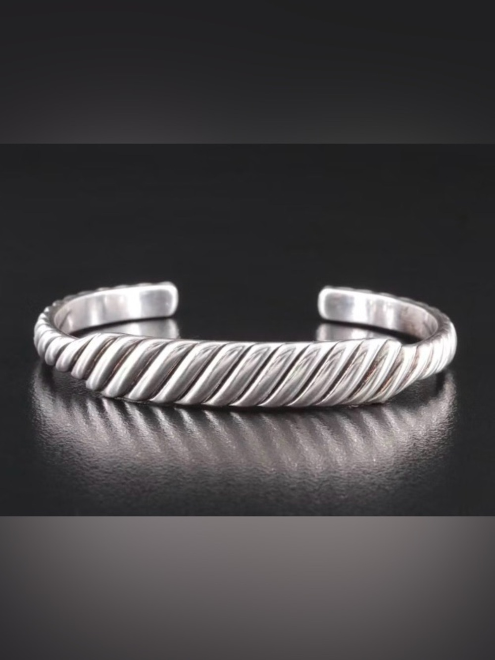 David Yurman Classic Silver Twisted Cuff Bracelet for Women